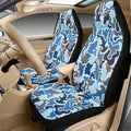 Qeluxign 5 Pieces Car Seat Cover Full Set, Shark Camouflage Seat Covers Car Seatbelt Pads Vehicle Center Console Armrest Cover Pad for Truck SUV Sedan Automotive Interior Decoration Accessorie