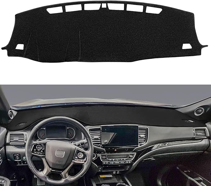 Dash Cover Mat Custom Fit for Honda Passport Pilot Ridgeline ，Dashboard Cover Cap Pad Carpet Protector (Black) F140