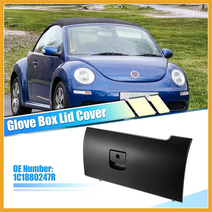 Dash Glove Box Door Lid Cover for Volkswagen Beetle 2006-2010 Glove Compartment Lid No.1C1880247R Black Replacement