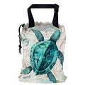 Watercolor Sea Turtle Car Trash Bag,Vintage Map Strap Drawstring Car Garbage Bags,Car Back Seat Organizer with Adjustable Buckle for Car Accessories
