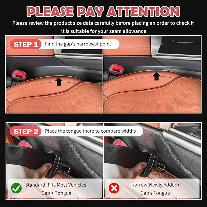 2PCS New Car Seat Gap Filler Organizer with Car Glass Breaker,3 in 1 in Between Cars Seat Catcher with Hook & Storage Slot,Universal Cars Side Seats Gap Fillers with Seats Belt Holes