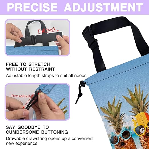 UUCBTAH Car Trash Bag Hanging Funny Pineapple on The Beach Car Trash Can for Back Seat Waterproof Car Garbage Can with Adjustable Straps and Drawstring for Car Accessories Vehicle Travelling Camping