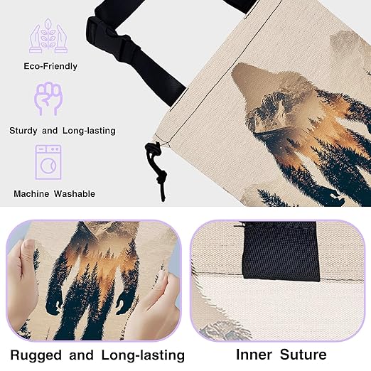 Car Trash Bag Sasquatch Mountain Forest Car Garbage Bag Waterproof Car Trash Can for Back Seat with Adjustable Straps and Drawstring, Foldable Car Trash Bin for Car Accessories