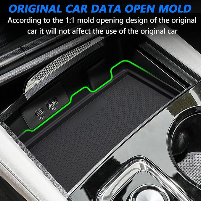 Center Console Wireless Charging Mat for Buick Envision 2024 2025, Console Charger Silicone Protective Non-Slip Pad Anti-Dust Liner Waterproof Mat for Buick Envision Accessories