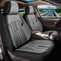 YORKENIC Fit for Volvo XC90 Seat Covers Front Set 2003-2014: Breathable Leather Car Seat Covers Compatible Airbag (2 Front Set, Black & Grey)