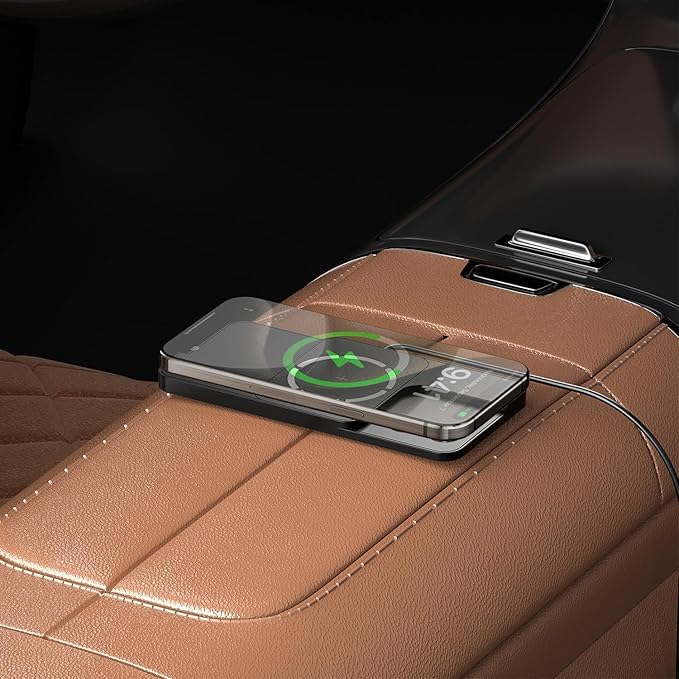 Magnetic Wireless Car Charging Pad Fast Wireless Phone Charger Mat Compatible with iPhone 16 15 14 13 12 AirPods Earbuds C11MAG