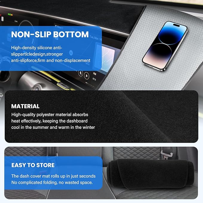 Dash Cover Compatible with Honda CRV CR-V 2017-2022 Full Set, Dashboard Cover Mat and Center Console Cover Pad, Custom Fit Sunshield Protector Interior Car Accessories
