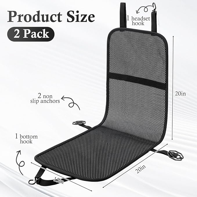 2 Pack Breathable Mesh Car Seat Cushion - Black Double 3D Air Cool Chair Seat Pad for Truck, SUV, Van, Car Universal Fit