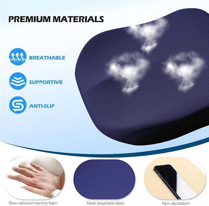 Car Seat Cushion for Driving, Memory Foam Driver Seat Cushion with Lower Back & Tailbone Pain Relief. Automotive Cushion for Car Suitable for Trucks, Sedans, and Other Vehicles