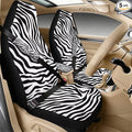 Psesaysky Zebra Stripe 5 Pcs Car Accessories Set PU Leather Front Seat Covers for Cars, Seatbelt Shoulder Pad, Car Armrest Covers Universal Fit Most Truck SUV Van
