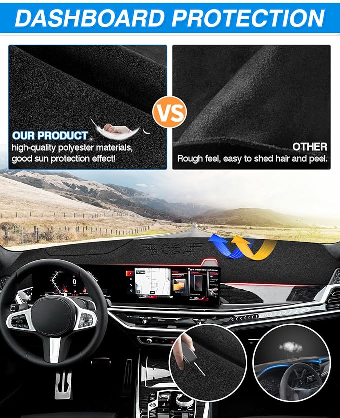 CARTIST Dash Cover Compatible with BMW X5 2023 2024 2025 2026 Accessories Dashboard Cover Mat Non-Slip Carpet Sunshield Glare UV Rays Protector
