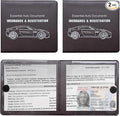 Ziciner Car Registration Insurance Holder, 2Pack Essential Auto Card Document Glove Box Organizer with Touch Fastener, Vehicle Interior Accessories Perfect for Most Car, Truck, SUV (Brown/Big Car)