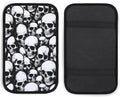 Center Console Cushion Pad for Car Universal Breathable Auto Armrest Cover Pad Car Interior Accessories Cool Funny Goth Skulls Armrest Seat Protector