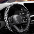 YHONGJT Soft Microfiber Leather Steering Wheel Cover, Universal 15 Inch for Women Girls, Fit Vehicles, Sedans, SUVs, Vans, Trucks - Black