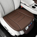 KAYI Car Seat Cushion, Comfort Memory Foam Car Cushions for Driving, Breathable Leather Surface with Anti Slip Rubber Bottom, Seat Cushion for Car and Office Chair (1 Pack, Brown)