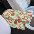 Dreaweet Strawberry Car Accessories for Women Center Console Cover Thick Console Console Armrest Pad Universal Arm Rest Cover for Car SUV Truck Sedan Armrest Storage Box Cover Pad,Green