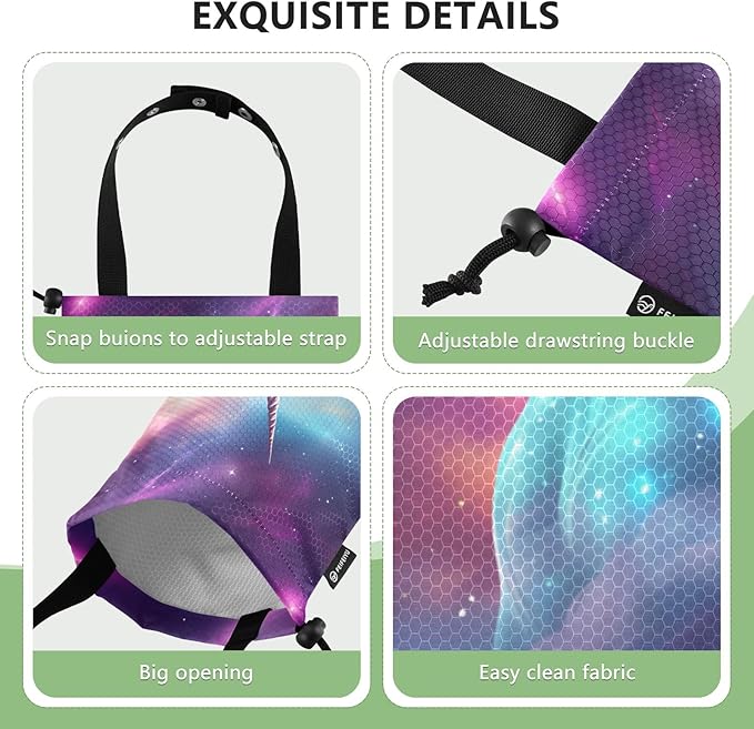 ALAZA Hanging Car Trash Bags Garbage Bag Trash Can for Back Seat Small Unicorn Galaxy Washable Storage Bag Retractable 2 Pack