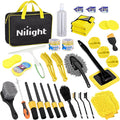 Nilight 37PCS Car Detailing Kit Auto Cleaning Tools Wash Set with Storage Carry Bag Home Use for Interior Exterior Deep Clean Car Care Windshield Dashboard Seat Air Vents Wheels Tires, Yellow
