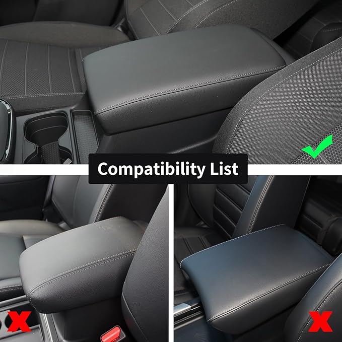 GIANT PANDA Custom Fit Car Center Console Armrest Cover for Honda CRV 2023 2024 2025,Waterproof Faux Leather Middle Console Cover Arm Rest Lid Cover Protector - Full Protection - Black