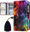 Car Registration and Insurance Card Holder for Women Men, Waterproof PU Leather Glove Box Car Organizer with Magnetic Shut, Vehicle Document Holder for Driver License,Cards, Colored Smoke