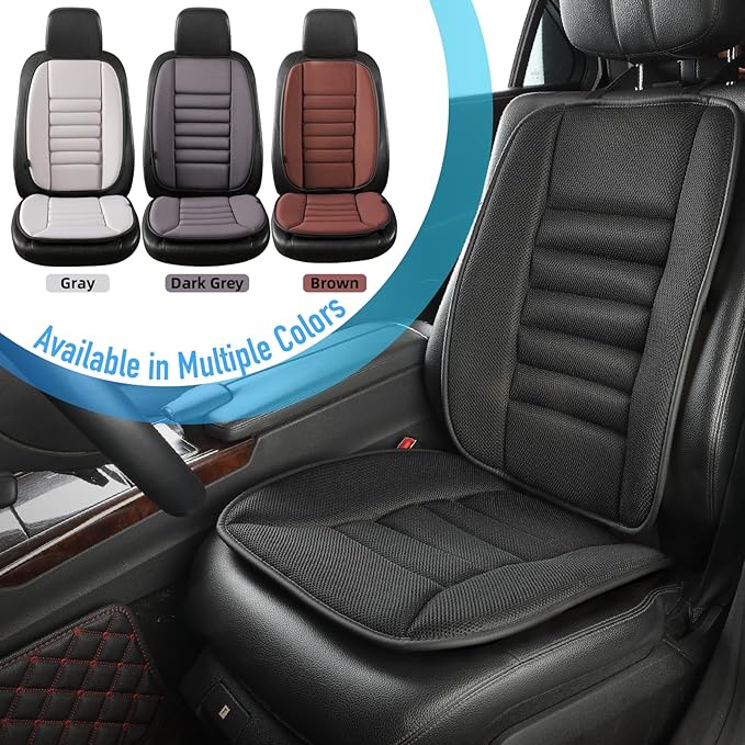 Car Seat Cushion with Back Support Pillow, Comfy Lumbar Support & Seat Cushion, Memory Foam Driving Pillow for Back-Sciatica Pain Relief, Auto Pad Suitable for Car, Truck, SUV - 4D Mesh Black