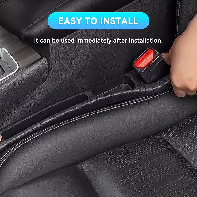 2PCS Car Seat Gap Filler Organizer,Multifunctional Car Gap Filler Organizer Storages Function ,Universal Console Catcher Between Seats Cars Interior Accessories (Brown)