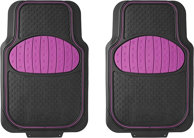 Automotive Floor Mats Pink Climaproof for All Weather Protection Universal Fit Heavy Duty Rubber fits Most Cars, SUVs, and Trucks (Full Set Trim to Fit) FH Group F11500PINK
