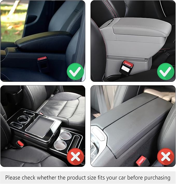 Car Center Console Cover for Hummer H2 2003-2009, Car Armrest Cover Cushion Arm Rest Cover Auto Interior Arm Rest Seat Box Pad Accessories,Bla-ck