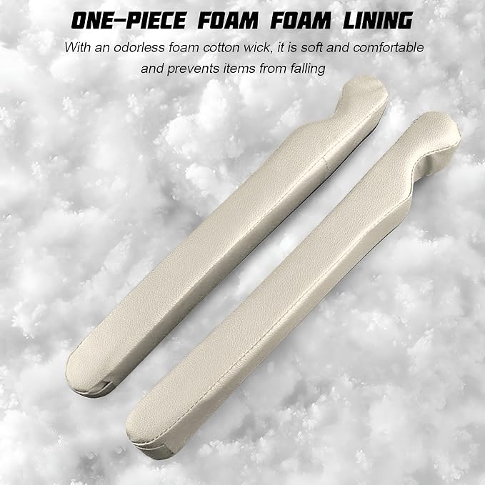 Mandark Car Seat Gap Filler, 2PCS Leather Vehicle Gap Stopper to Fill Between Seat and Console, Automotive Crevice Plug Blocker Accessories from Dropping, Universal for SUV, Sedan, Truck (White)