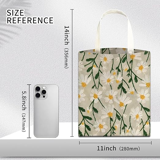 AUEKLLW Car Trash Can, Hanging Garbage Bin for Men and Women, Cute Car Organizer and Storage Bag, Canvas Vehicle Trash Can Bag Easy-to-Install Cute White Floral