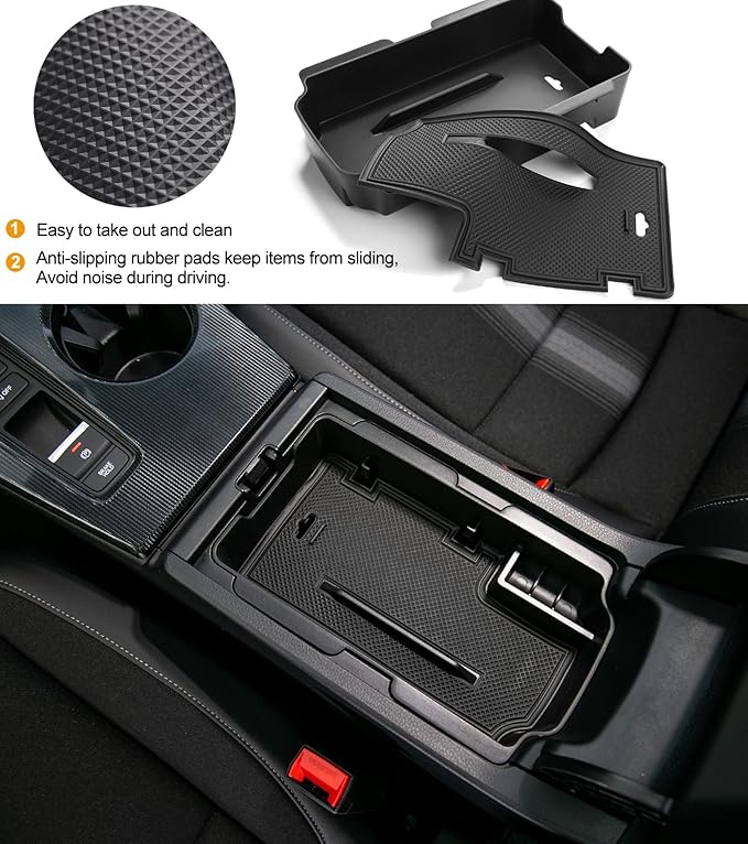 Thenice for 11th Gen Civic Armrest Storage Box Insert Tray Glove Box Organizer for Honda Civic 2022 2023 2024 2025 2026 with CVT