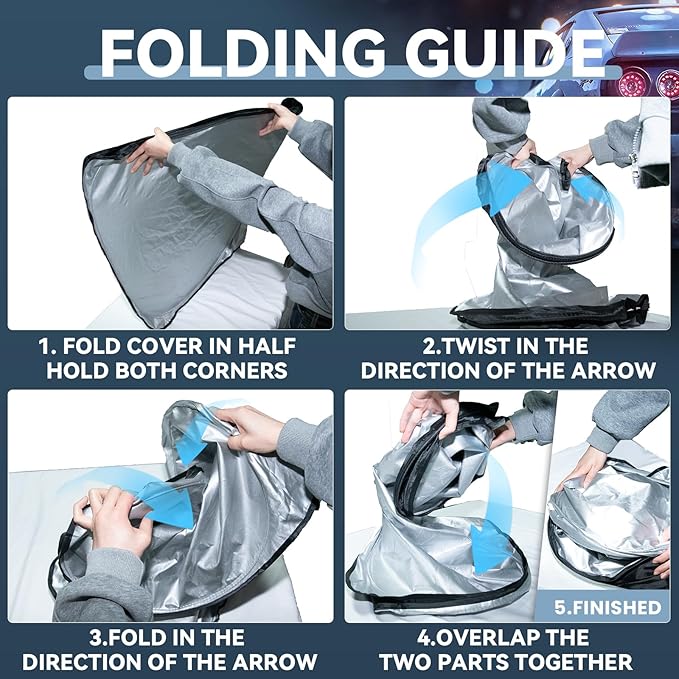 for Honda Accord 8th Gen 2008-2012 Windshield Sun Shade - 4 Layers Car Sunshades for Front Windows Shade Cover Custom Fit Accord 8th Gen Sun Visor 240T Retractable Shade Blocks UV Rays Car Accessories