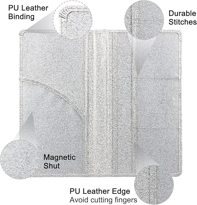 Car Registration and Insurance Holder, Premium Leather Insurance and Registration Holder,vehicle Glove Box Car Organizer, with Magnetic Shut for Cards, Driver License (Glitter Silver)