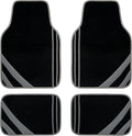 CAR PASS Carpet Car Floor Mats, Edge Leather Waterproof Car Mats with Double Stitch Line and Anti-Slip Backing Design, Fit 95% Automotive,SUVS,Sedan,Vans (Black and Gray)