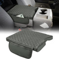 JOYTUTUS Center Console Cover Compatible with 2015-2026 Ford F150, 2017-2026 F250 F350 F450 with 40/20/40 Jump Seat, Leather Armrest Cover Center Console Cushion w/Side Pockets, Gray (Jump Seat Only)
