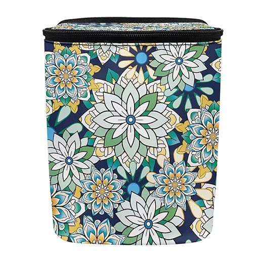 Mandala Floral Car Trash Can Easy to Install Car Trash Bag Hanging Lightweight Car Garbage Cans Interior Accessories for Most Cars SUV Truck Sedan