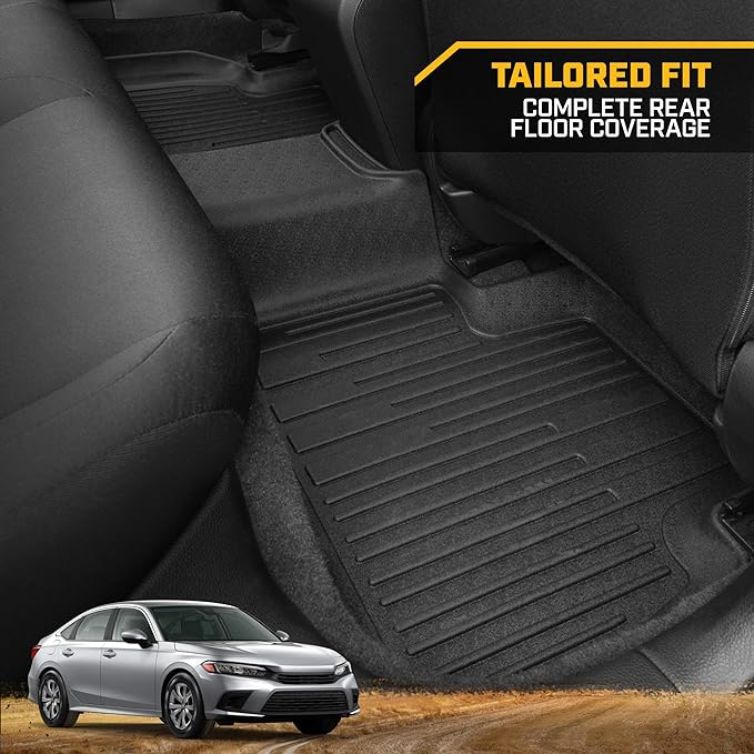 CAT® JustFit™ 3D Custom Fit Floor Mats for Honda Civic 2022-2026 Acura Integra 2023-2026, Heavy Duty Car Floor Liners Protection Laser Measured, Honda Civic Accessories, Acura Integra Accessories