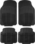 FH Group Automotive Floor Mats - Heavy-Duty (Black) Rubber Floor Mats for Cars, Universal Fit Full Set 2 Rows Floor Mat, Climaproof™ Floor Mats, Trimmable Floor Mats for Most Sedan, SUV, Truck Mats.