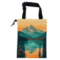 KXWQTRDD Car Garbage Bag Mountain and Forest at Sunset Hanging Canvas Car Trash Bag Drawstring Car Back Seat Organizer for Car Back Front Seat Console with Adjustable Buckle