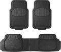 FH Group Automotive Floor Mats Climaproof for All Weather Protection Universal Fit Heavy Duty Rubber fits Most Cars, SUVs, and Trucks (Full Set Trim to Fit) Black