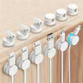 OneLeaf 12 Pack Spring Cable Clips for Phone Charger, One-Hand Cord Holder for Nightstand & Desk, Rotatable Desk Cable Management with Strong Adhesive, White