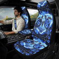 Qeluxign 5 Pieces Car Seat Cover Full Set, Sea Turtle Floral Seat Covers Car Seatbelt Pads Vehicle Center Console Armrest Cover Pad for Truck SUV Sedan Automotive Interior Decoration Accessorie