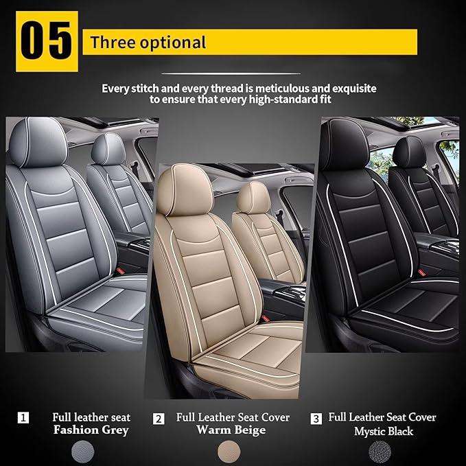 YORKNEIC Front Seat Covers Fit for Volvo S60 2001-2019 Leather Seat Protector 2-Seat Airbag Compatible Automotive car seat Covers for Volvo S60 Comfortable Breathable Black 2PCS