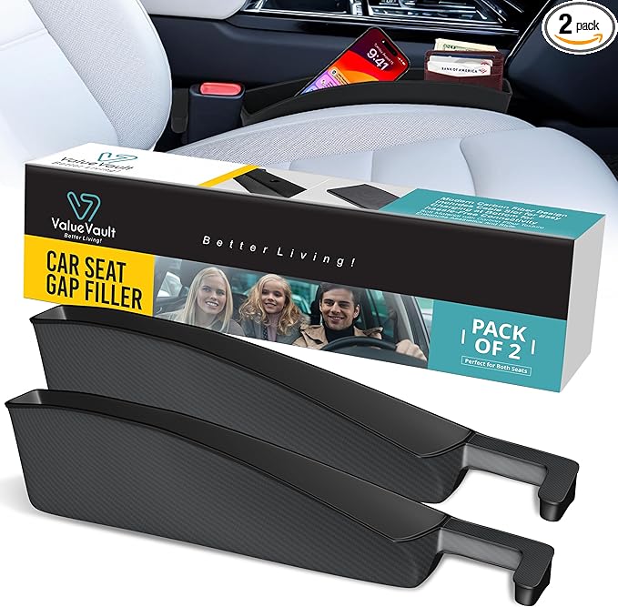 2Pcs Car Seat Gap Filler Organizer, Universal Gap Filler for Cars, SUVs & Trucks, Car blocker between seats to Prevent Essential Items from Falling, Car Gap Filler Designed for a Seamless interior Fit
