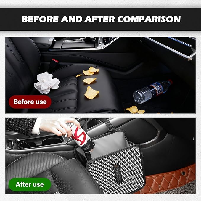 Foldable Rhinestone Car Trash Cans,Hanging Car Trash Bin as Stylish Decorations & Seat Organizer,Large Capacity Cars Garbage Can as Bling Cars Accessories for Women
