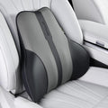 Coverado Lumbar Support Pillow for Car, Ergonomic Memory Foam Back Pillow for Office Chair, Back Cushion for Back Pain Relief, PU Leather Car Lumbar Support for Driving Seat - Black&Gray
