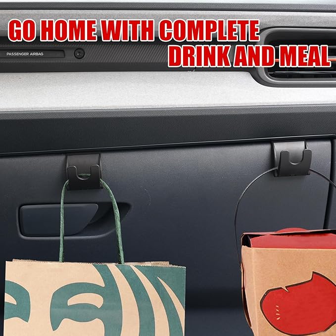Mabett Glove Box Organizer Hooks for Ford Maverick 2022-2025 Accessories, Snap-in Organizer Storage Hook Clips for Hanging Luggage Bag Umbrella Grocery Bag (Hooks)