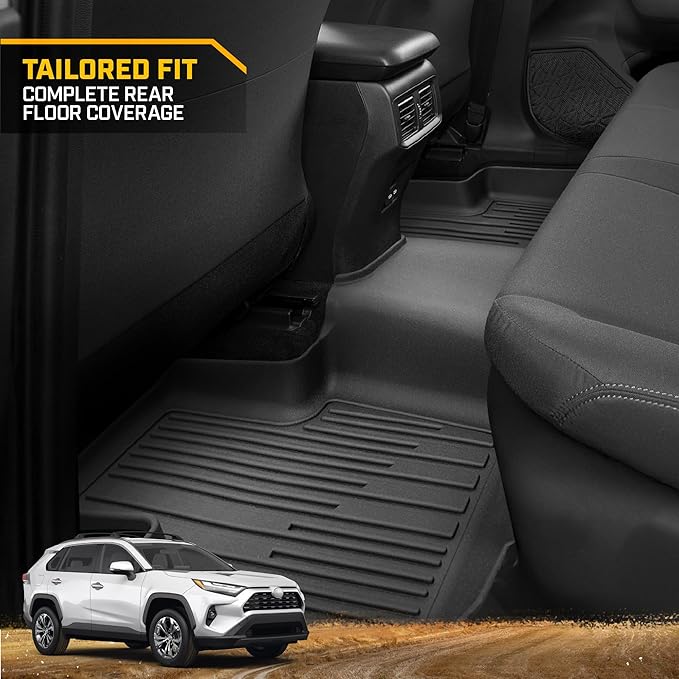 CAT® JustFit™ 3D Custom Fit Floor Mats for Toyota RAV4 2019 2020 2021 2022 2023 2024 2025 - (Not Fit Hybrid) Heavy Duty Car Floor Liners Protection Laser Measured, Toyota RAV4 Accessories