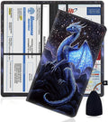 Car Document Holder with Magnetic Shut, Car Registration and Insurance Card Holder, Vehicle Glove Box Organizer Documents, Driver License, Auto Paperwork Organizer Wallet, Blue Dragon Starry Night