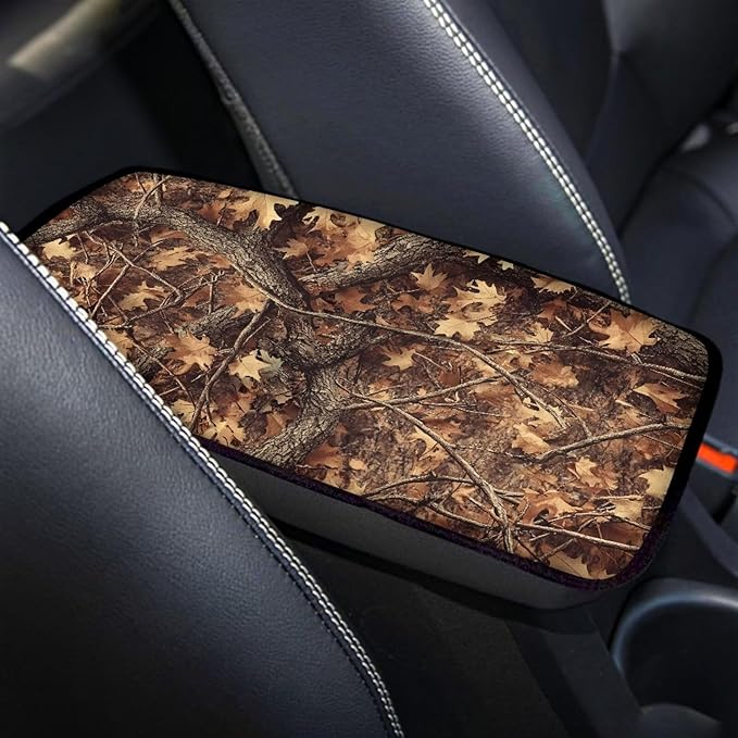 Horeset Hunting Camouflage Car Armrest Cover Interior Protector Non-Slip Comfortable Auto Armrest Cover Cushion Easy to Install